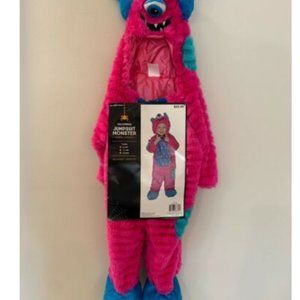 NWT Toddler Monster Costume Sz 6-12M Hooded Jumpsu